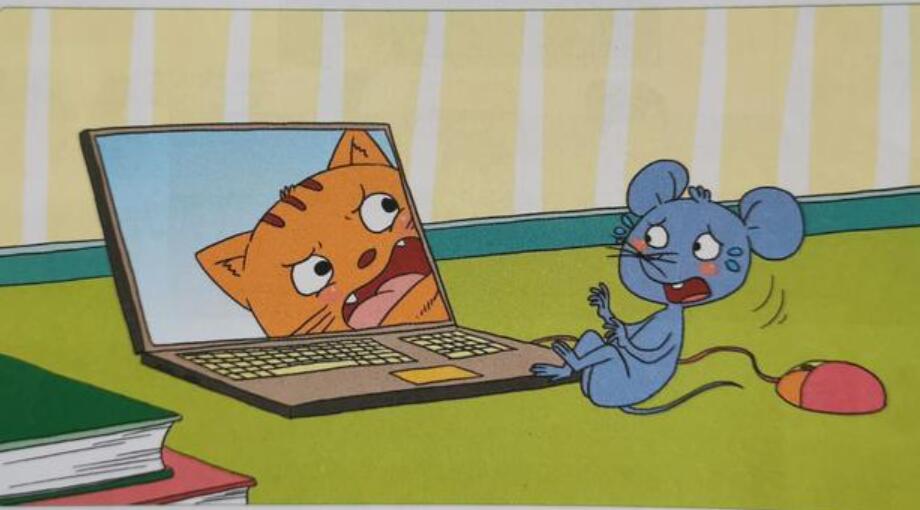 小老鼠玩电脑幼儿口才图片